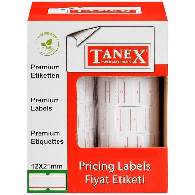 Tanex Fiyat Etiketi 6 Lı Paket (Beyaz)