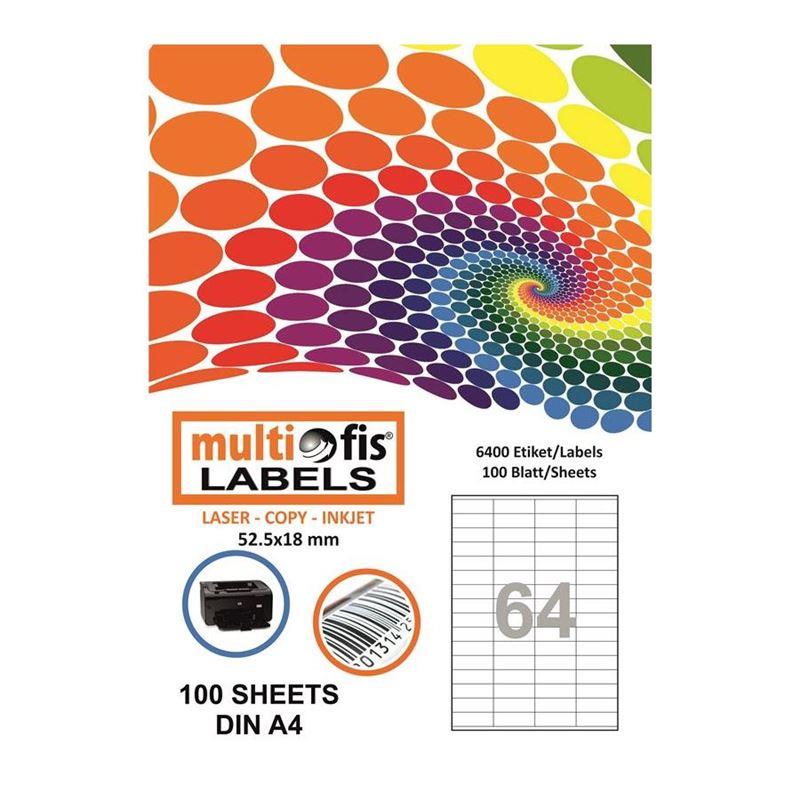Multiofis 52,5X18 Mm Laser Etiket 